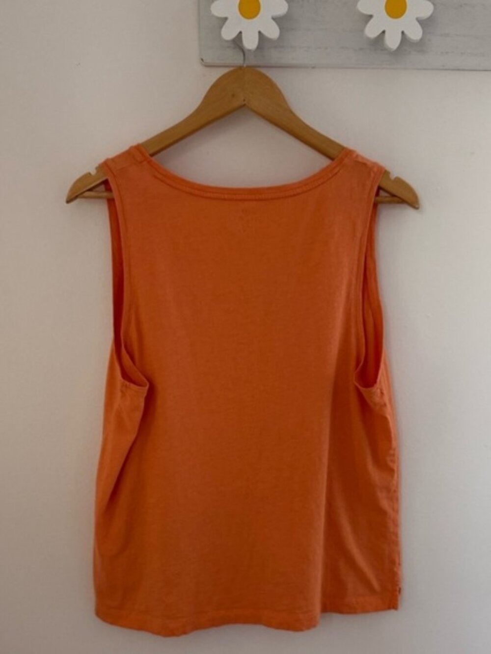 J.Crew Slub Cotton Tank Top XL – Orange Sleeveless Lightweight Summer Basic